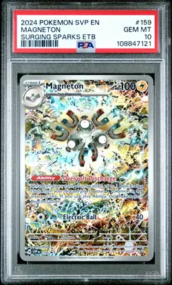 2024 POKEMON SVP EN-SV BLACK STAR PROMO 159 MAGNETON SURGING SPARKS ELITE PSA 10 - Image 3