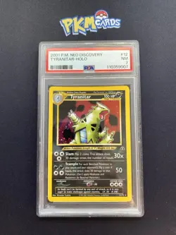 Pokemon TCG Tyranitar Neo Discovery 12/75 Holo Rare PSA 7 NM. - Image 1