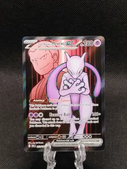 Team Rockets MewTwo ex 213/182 Full Art Destined Rivals Pokémon TCG English - Image 5