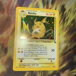 PokÃ©mon TCG Raichu Fossil Holo Card 14/62 Unlimited Holo Rare NM  - Image 1