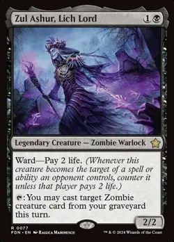 Zul Ashur, Lich Lord Light Play, English Magic the Gathering MTG Foundations - Image 1