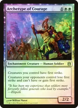 Born of the Gods  MTG  Foil   Archetype of Courage  Magic - Image 1
