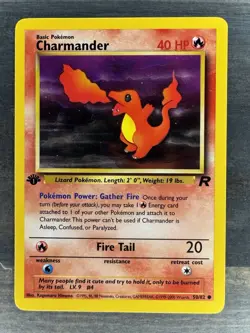 Charmander 50/82 1ST EDITION Team Rocket Vintage Pokemon TCG NM - Image 1