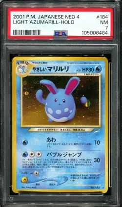 PSA 7 Light Azumarill Holo #184 Japanese Neo 4 Pokemon Card - Image 1