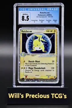 CGC 8.5 Raichu EX 98/100 EX Sandstorm 2003 EX Pokémon Card E Series Mint - Image 1
