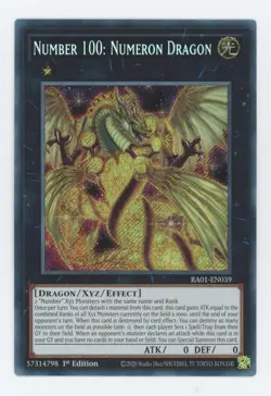 Yugioh RA01-EN039 Number 100: Numeron Dragon Secret Rare 1st Edition NM/LP - Image 2