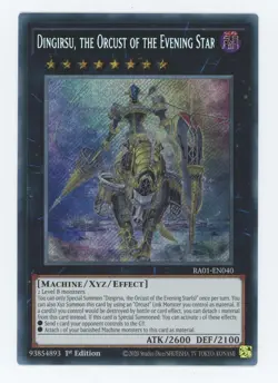 Yugioh RA01-EN040 Dingirsu, the Orcust of the Evening Star Secret Rare 1st NM/LP - Image 1