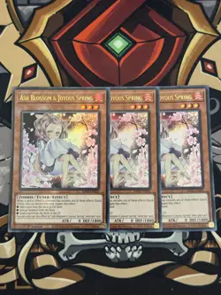 YUGIOH ASH BLOSSOM & JOYOUS SPRING ULTRA RARE NEAR MINT x3 PLAYSET RA04-EN025 - Image 2