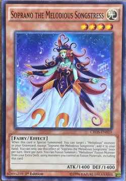 Soprano the Melodious Songstress - CROS-EN010 Common 1st Edition YuGiOh TCG Card - Image 1