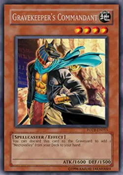 Lightly Played Gravekeeper's Commandant - FOTB-EN015 - Rare - 1st Edition - YuGi - Image 1