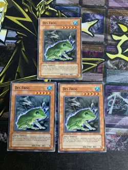 Yu-Gi-Oh 3x Des Frog CRV-EN026 Common Full Playset - Image 1