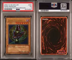 YU GI OH PSA 5 DARK MAGICIAN LOB-005 LEGEND BLUE EYES WHITE DRAGON ENGL 2002! - Image 6
