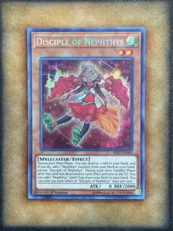 Yugioh Disciple of Nephthys HISU-EN002 Secret Rare 1st Ed LP - Image 1