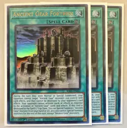 Yugioh! 3x Ancient Gear Fortress RA03-EN062 Super Rare 1st Ed NM - Image 2