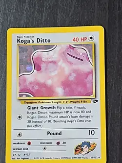 PokÃ©mon TCG Koga's Ditto Gym Challenge 10 Holo Card Unlimited Rare (NM-LP) - Image 1