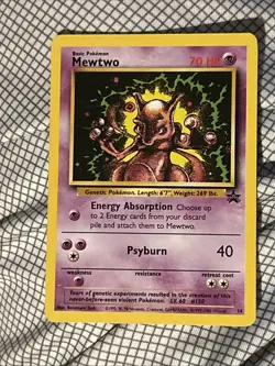 Mewtwo 14/53 Wotc Promo Rare Pokemon Card Black Star Promo - Image 1