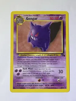 1999 Gengar 20/62 Fossil Unlimited Non-Holo PokÃ©mon Card TCG WOTC - Image 1