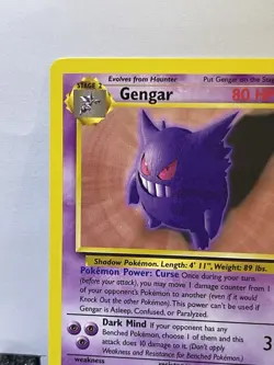 1999 Gengar 20/62 Fossil Unlimited Non-Holo PokÃ©mon Card TCG WOTC - Image 8