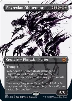 Phyrexian Obliterator (Showcase) -Foil Light Play MTG Phyrexia: All Will Be One - Image 1