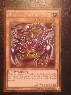Yu-Gi-Oh! GOLD ULTRA RARE HOLO CARD MYSTICAL BEAST OF SERKET PGL2-EN032 1ST NM - Image 1