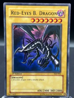 Red Eyes B. Dragon SDJ-001 1st Edition Yu-Gi-Oh! TCG Rare Vintage Card - Image 2