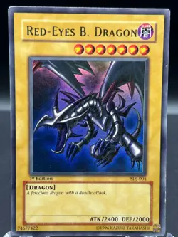 Red Eyes B. Dragon SDJ-001 1st Edition Yu-Gi-Oh! TCG Rare Vintage Card - Image 7