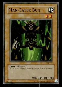 Yugioh Man-Eater Bug LOB-108 Super Rare Original Print LP - Image 1