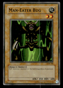 Yugioh Man-Eater Bug LOB-108 Super Rare Original Print LP - Image 3
