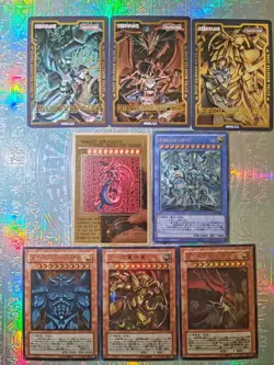 Yu Gi Oh Full Art Egyptian Gods Osiris Obelisk Ra Oil Holo 8 Card Lot - Image 1