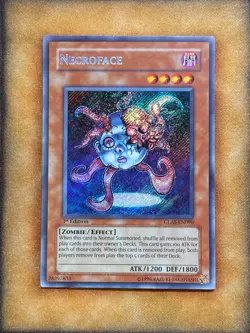 Yugioh Necroface GLAS-EN090 Secret Rare 1st Ed North American NM - Image 1