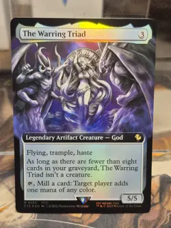R 0193 The Warring Triad Commander FFVI Extended Art FOIL Final Fantasy Card MTG - Image 1