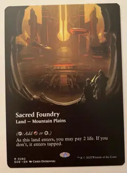 1x Sacred Foundry - Borderless R Magic MTG Edge of Eternities EOE Shock Land - Image 1