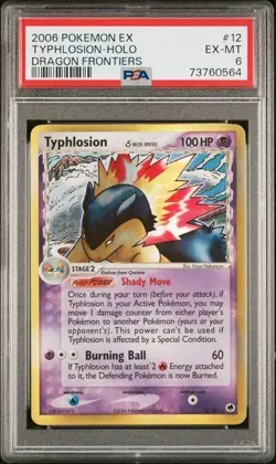 2006 Pokemon Ex TYPHLOSION DELTA SPECIES EX DRAGON FRONTIERS 12/101 PSA 6 HOLO - Image 1