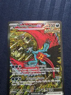 PokÃ©mon TCG Prismatic Evolutions Roaring Moon EX Card 162/131 Sir - Image 1