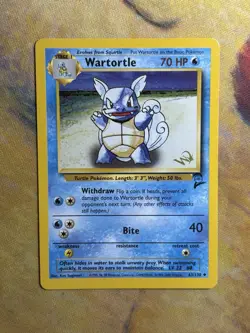 Wartortle 63/130 Base Set 2 Gold W Stamped Wotc Vintage Promo Pokemon Card - Image 2