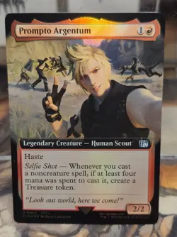 U 0463 Prompto Argentum EXTENDED ART FOIL Uncommon Final Fantasy Card MTG FFXV - Image 1