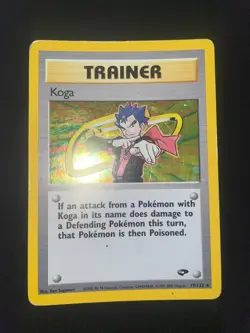 Pokemon Card Koga - 19/132 - Gym Challenge - Holo Rare - Eng Light Played - Image 3