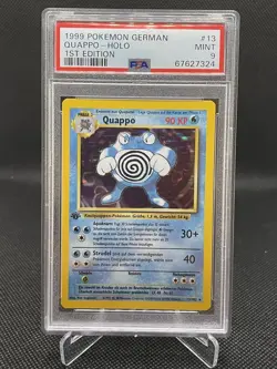 Quappo Poliwrath PSA 9 MINT 1st Edition German Base Set Pokemon Card 13/102 Holo - Image 1