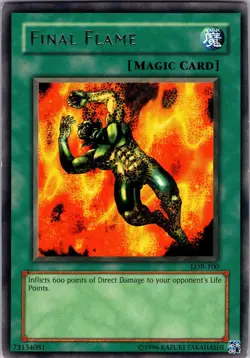 Yu-Gi-Oh TCG Final Flame LOB-100 Unlimited Rare Card Played LP - Image 1