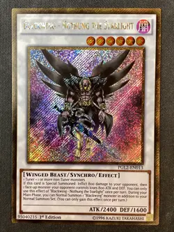 Yugioh #PGL2-EN013 Blackwing - Nothing The Starlight 1st Ed Gold Secret Rare NM - Image 1