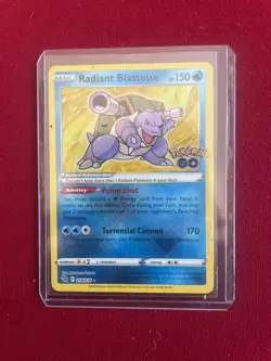 PokÃ©mon Go Radiant Blastoise TCG Card Holo Radiant Rare 018/078 - Image 1