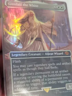 MTG Magic the Gathering FOIL Gandalf the White Borderless LTR! dscl - Image 1