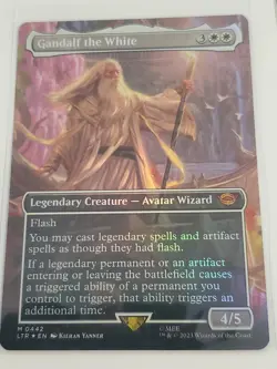 MTG Magic the Gathering FOIL Gandalf the White Borderless LTR! dscl - Image 2