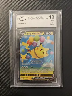 2021 Pokemon SWSH Celebrations Flying Pikachu V #006/025 BCCG Mint 10 - Image 1