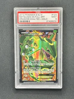 Pokemon 2012 Black & White Dragons Exalted Rayquaza Ex Full Art #123 PSA 9 MINT - Image 1