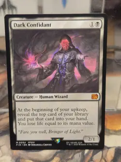 M 0094 Dark Confidant Final Fantasy MTG Card Mythic Rare FIN FFXIV Human Wizard - Image 1
