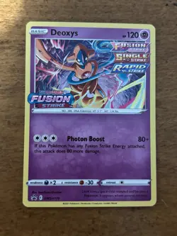 Pokemon DEOXYS SWSH170 (Fusion Strike) Stamped Prerelease Black Star Promo NM - Image 1