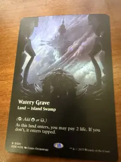 MTG: Watery Grave (Borderless) (Galaxy Foil) Edge of Eternities Foil, Near Mint! - Image 1