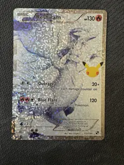 Pokemon Celebrations Reshiram 113/114 25th Anniversary Holo Full Art NM - Image 1