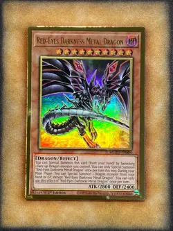 Yugioh Red-Eyes Darkness Metal Dragon MGED-EN009 Gold Rare Alt Art 1st Ed NM - Image 1
